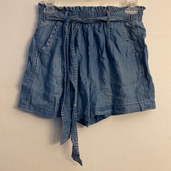 Blu Dahlia Ruffle Waist Shorts Casual Boho Lyocell Cotton Tie-Front Womens XS - Picture 4 of 10